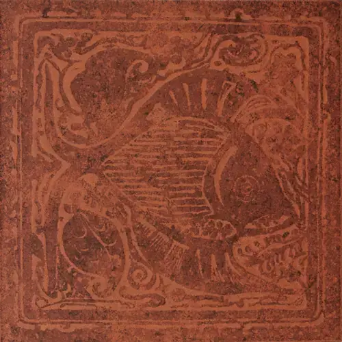 Сокол Родос коллекция RDS611 декор напольный красный матовый орнамент/рыбка