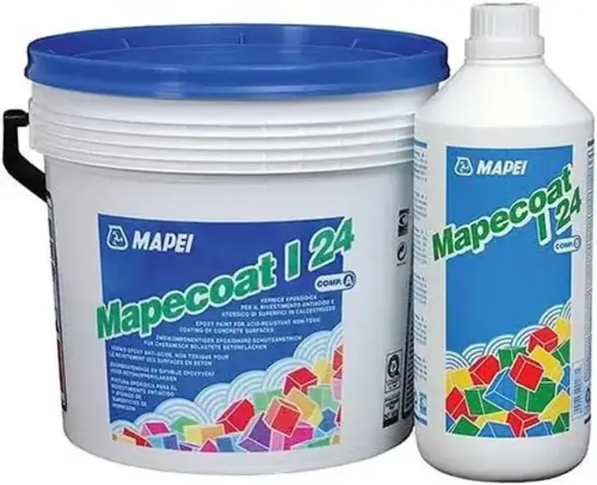 Mapei Mapecoat I 24 эпоксидная 2-комп краска (4 кг (компонент A) бесцветный