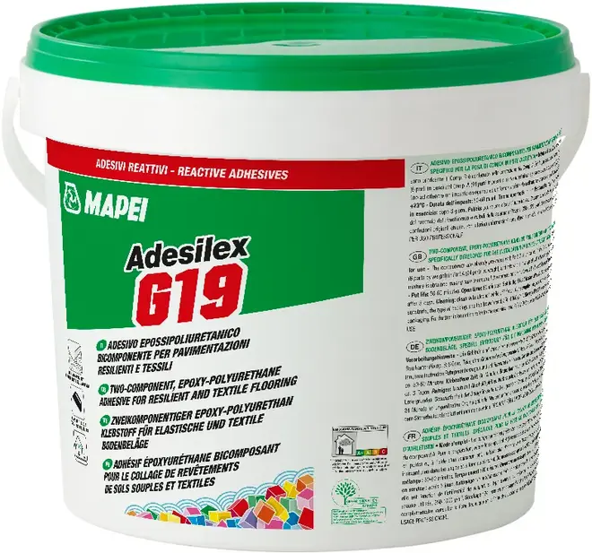 Mapei Adesilex G19 2-комп эпоксидно-полиуретановый клей (10 кг) голубой Blu