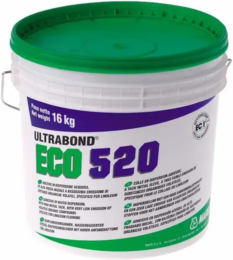 Mapei Ultrabond Eco 520 клей для укладки натурального линолеума (16 кг)