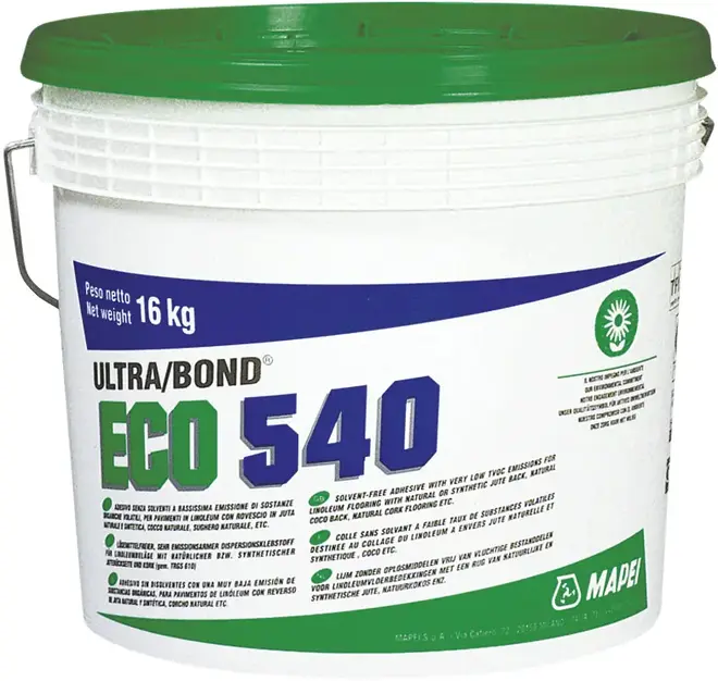 Mapei Ultrabond Eco 540 клей для укладки линолеумных напольных покрытий (16 кг)