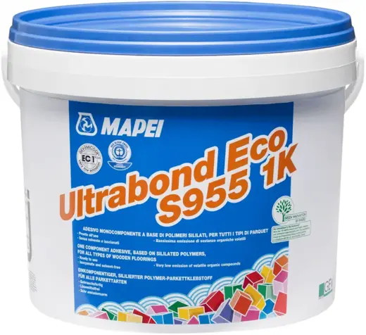 Mapei Ultrabond Eco S955 1K клей для всех видов паркета (15 кг)