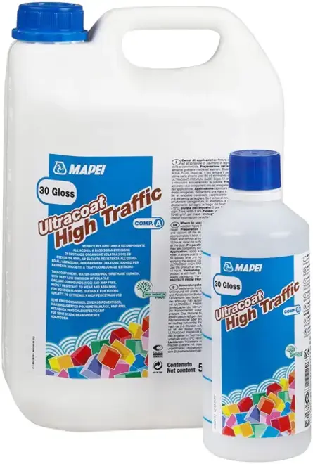 Mapei Ultracoat High Traffic 2-комп полиуретановый лак (5.5 л (5 л + 500мл) блеск 30 единиц