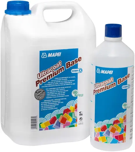 Mapei Ultracoat Premium Base двухкомпонентная грунтовка на водной основе (6 л (1 канистра * 5 л + 1 бутылка * 1 л)
