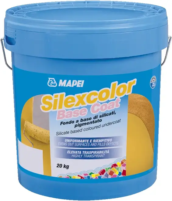 Mapei Silexcolor Base Coat цветная паропроницаемая силикатная грунтовка (20 кг) бесцветная