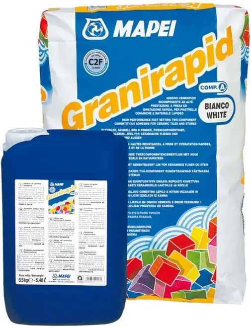 Mapei Granirapid клей для плитки 2-комп (28 кг (22.5 кг компонент A + 5.5 кг компонент B)