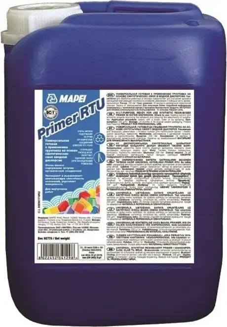 Mapei Primer RTU универсальная готовая к применению грунтовка (10 кг) молочно-белая