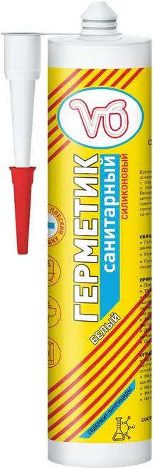 V6 герметик силиконовый санитарный (260 мл) белый