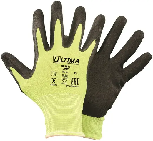 Ultima 815 Lime перчатки нейлоновые (10/XL)