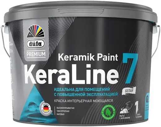 Dufa Premium Keraline Keramik Paint 7 краска интерьерная моющаяся (9 л) бесцветная