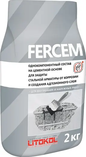 Литокол Fercem состав на цементной основе для защиты стальной арматуры (2 кг)