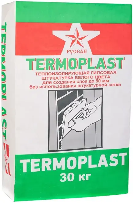 Русеан Termoplast теплоизолирующая гипсовая штукатурка (30 кг)