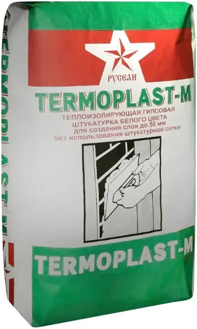 Русеан Termoplast-M теплоизолирующая гипсовая штукатурная смесь (30 кг)