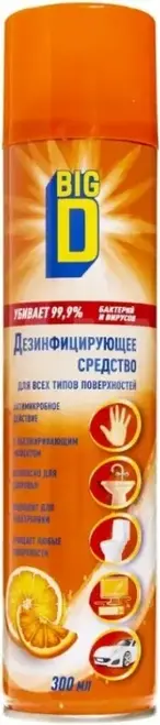 Big D дезинфицирующее средство для всех типов поверхностей (300 мл)