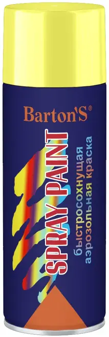 Bartons Spray Paint краска аэрозольная быстросохнущая (520 мл) желтая RAL1018