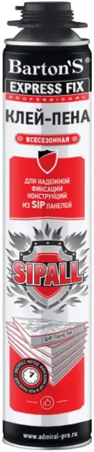 Bartons Express Fix Professional Sipall клей-пена всесезонная (880 мл)