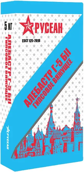 Русеан Г-5 гипс строительный белый алебастр (20 кг)