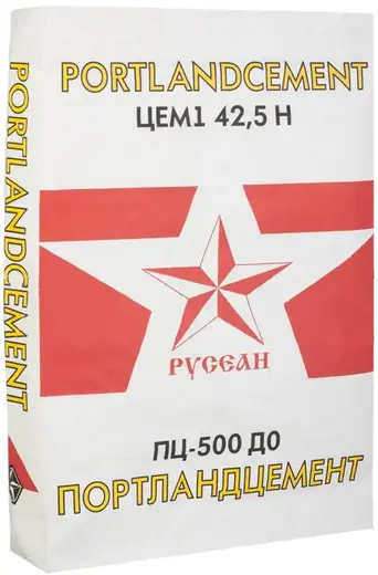 Русеан ПЦ-500 Д0 ЦЕМ I 42.5H портландцемент (40 кг)