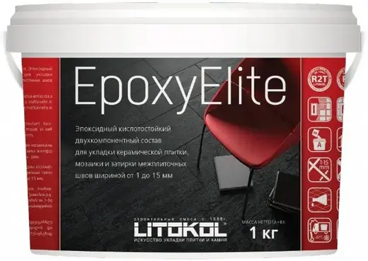 Литокол Epoxyelite эпоксидный кислотостойкий 2-комп состав (1 кг (0.92 л + 0.08 л) E.08 бисквит