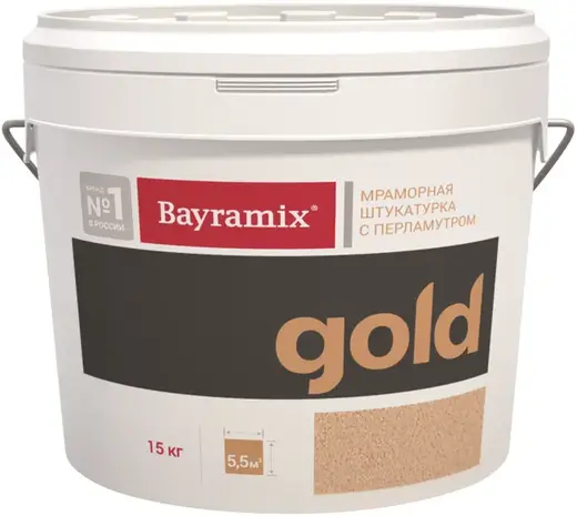 Bayramix Mineral Gold мраморная штукатурка с эффектом перламутра (15 кг) GR 102