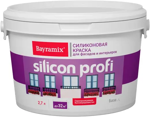 Bayramix Silicon Profi силиконовая краска для фасадов (2.7 л) белая