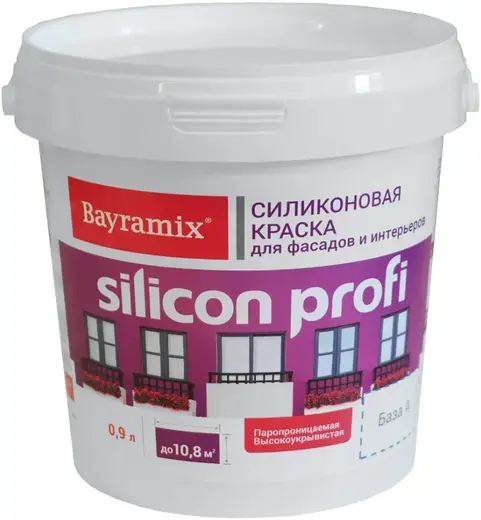 Bayramix Silicon Profi силиконовая краска для фасадов (900 мл) белая