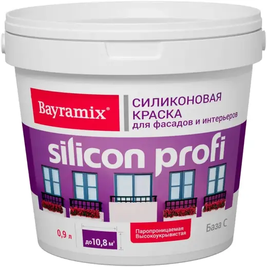 Bayramix Silicon Profi силиконовая краска для фасадов (900 мл) бесцветная