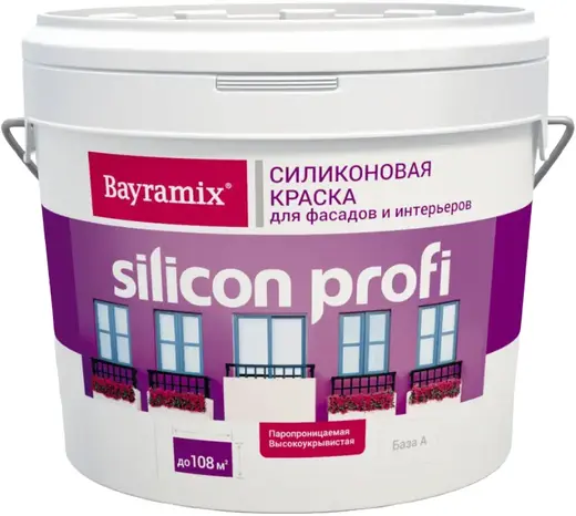 Bayramix Silicon Profi силиконовая краска для фасадов (9 л) бесцветная