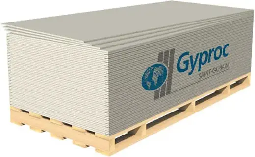 Гипрок Оптима гипсокартонный лист для потолка стен и перегородок (ГКЛ 1.2*1.95 м)