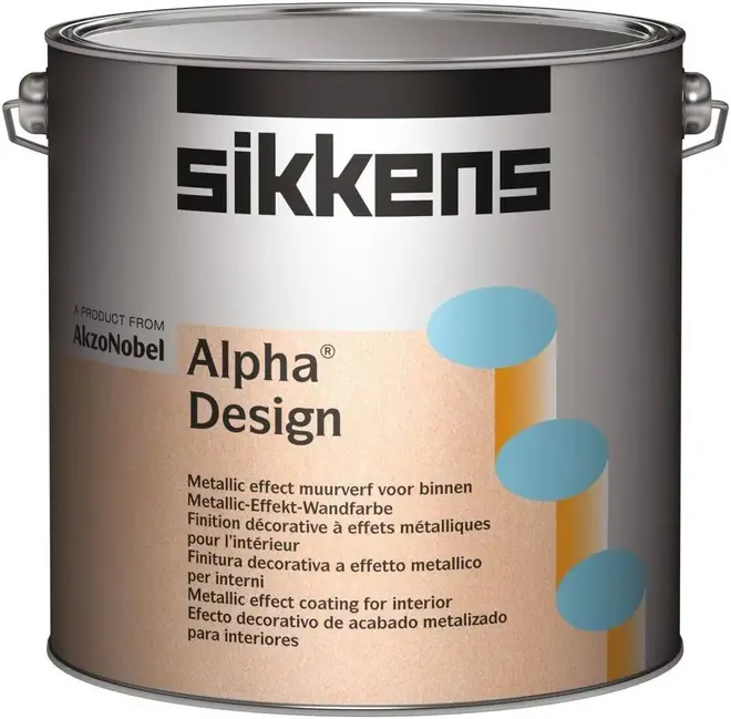 Sikkens Wood Coatings Alpha Design декоративная краска для стен с перламутровым эффектом (2.5 л) №888 перламутровый металлик