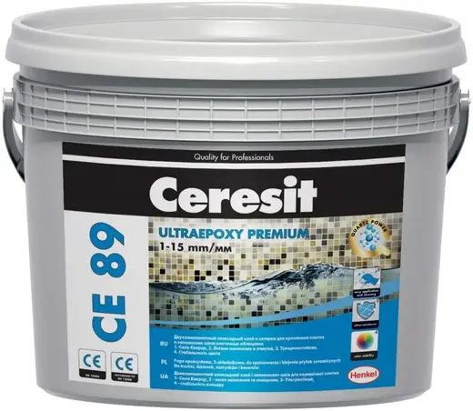 Ceresit CE 89 Ultraepoxy Premium эпоксидная затирка для швов двухкомпонентная (2.5 кг) №807 серая