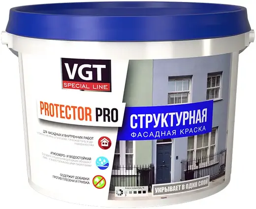 ВГТ Protector Pro структурная фасадная краска (7 кг) белая