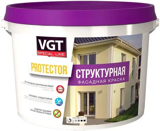 ВГТ Protector структурная фасадная краска (7 кг) белая