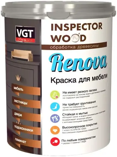ВГТ Premium Renova краска для мебели полиуретановая (2.5 кг) супербелая
