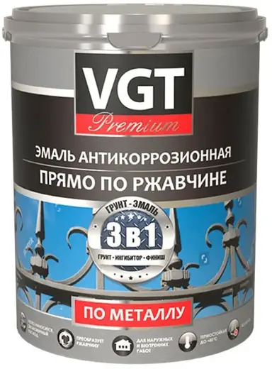 ВГТ Premium ВД-АК-1179 Прямо по Ржавчине эмаль антикоррозионная по металлу (2.5 кг) синяя
