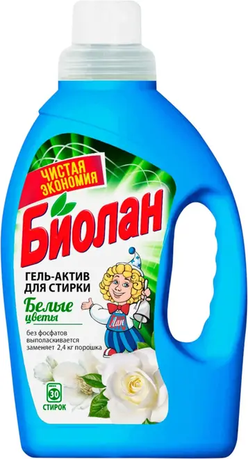 Биолан Белые Цветы гель-актив для стирки (1.2 л)