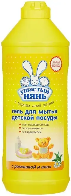Ушастый Нянь с Ромашкой и Алоэ гель для мытья детской посуды (500 мл)