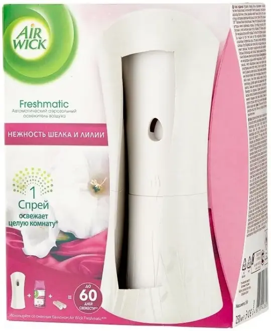 Air Wick Freshmatic Нежность Шелка и Лилии автоматический аэрозольный освежитель для воздуха с баллоном (250 мл (1 диспенсер + 1 сменный баллон + 2 ба