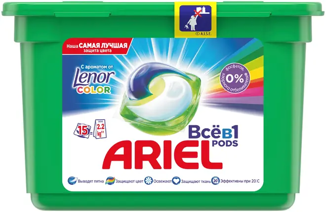Ariel Pods Color Все в 1 капсулы для стирки (12 капсул)