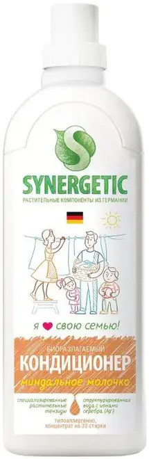 Синергетик Миндальное Молочко кондиционер для белья гипоаллергенный (2.75 л) 6 канистр