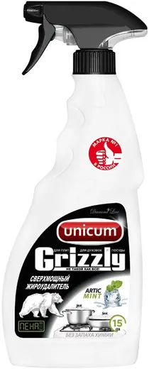 Unicum Grizzly Artic Mint сверхмощный жироудалитель пена для плит, духовок и посуды (500 мл)