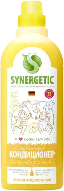 Синергетик Цветочная Фантазия кондиционер для белья гипоаллергенный (1 л)