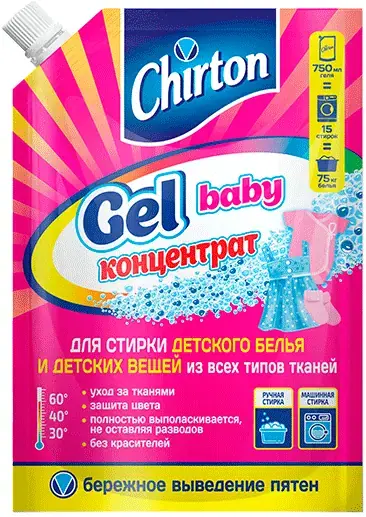Чиртон Gel Baby гель-концентрат для стирки детского белья и вещей (750 мл)