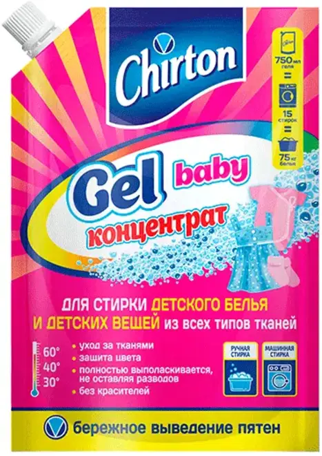 Чиртон Gel Baby гель-концентрат для стирки детского белья и вещей (750 мл)