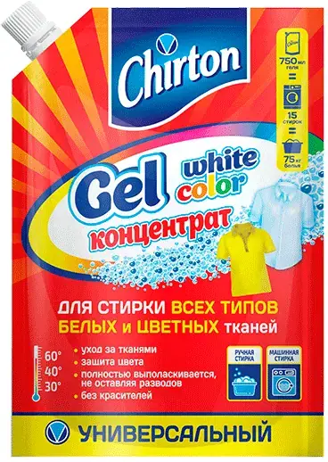 Чиртон Gel Color & White Универсальный гель-концентрат для стирки белых и цветных тканей (750 мл)