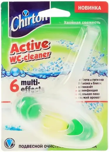 Чиртон Active WC-Cleaner Хвойная Свежесть подвесной очиститель для унитаза (шарики 45 г)