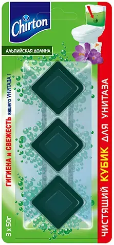 Чиртон Альпийская Долина чистящий кубик для унитаза (150 г)