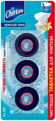Чиртон Морской Бриз чистящая таблетка для унитаза (150 г)