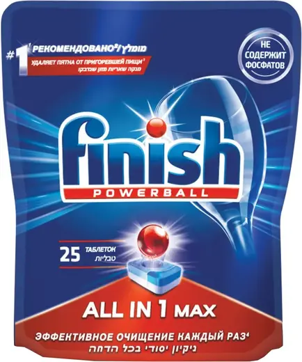 Finish Powerball All in 1 Max таблетки для посудомоечных машин (25 таблеток)