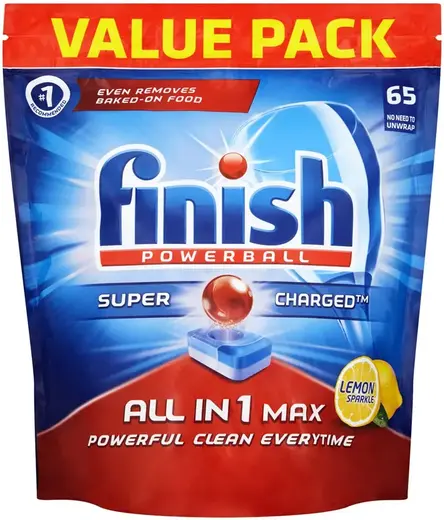 Finish Powerball All in 1 Max Лимон таблетки для посудомоечных машин (65 таблеток)